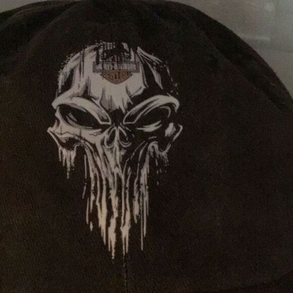 Gray Harley Davidson, skull emblem ball cap - Picture 2 of 3